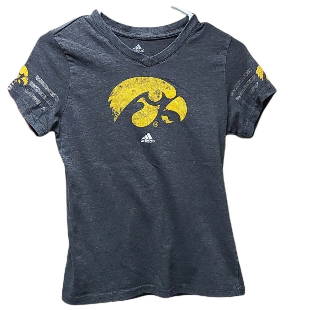 Adidas Iowa Hawkeyes girls grey t-shirt large